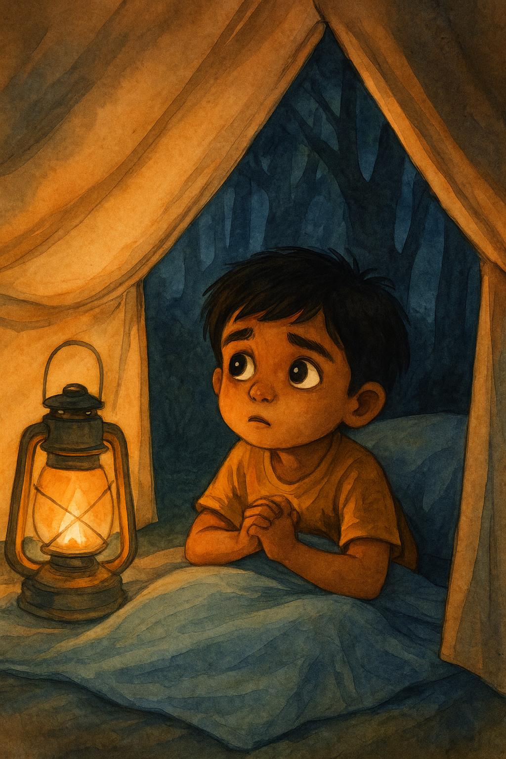Rohan lying awake in his tent, thinking about Ashwathama – Hindi-English story image